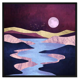 Gerahmter Kunstdruck Immergrüner Fluss