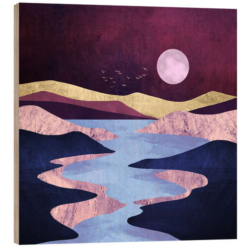 Wood print Periwinkle River