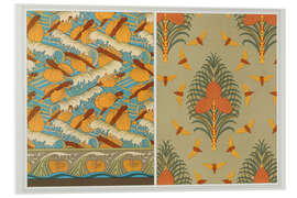 Bilde på skumplate Designs for wallpaper: Flying Fish and Waves, Cicadas and Pine, Nautilus Shells