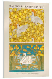 Gallery print Design for Wallpaper: Cockatoos with Lemons; Swans, Iris and Water Lilies