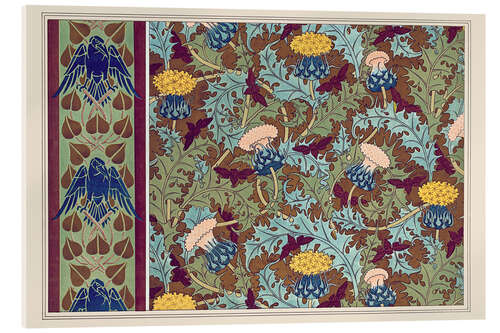 Quadro em acrílico Designs for wallpaper and fabric: "Crows" and "Cicadas and Thistles"