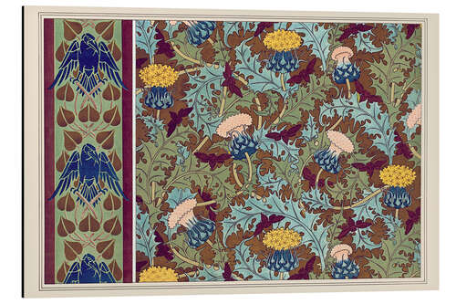 Aluminium print Designs for wallpaper and fabric: "Crows" and "Cicadas and Thistles"