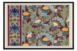 Gerahmter Kunstdruck Designs für Tapeten und Stoffe: "Krähen" und "Zikaden und Disteln"