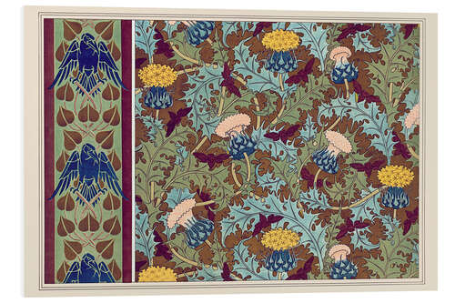 Foam board print Designs for wallpaper and fabrics: "Crows" and "Cicadas and Thistles"