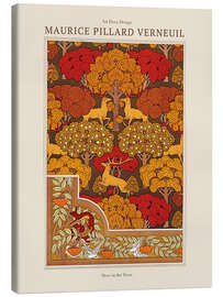 Quadro em tela  Designs for wallpaper and wallpaper border Deer in the Trees and Squirrel with Birds and Mountain - Maurice Pillard Verneuil