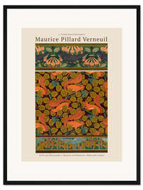 Gerahmter Kunstdruck Tapetendesigns und Bordüren: Mauersegler und Geißblatt, Eichhörnchen und Haselnüsse, Vögel mit Weide