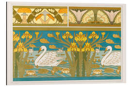 Tableau en aluminium Design for Wallpaper: Stag Beetles, Butterflies, Swans, Iris