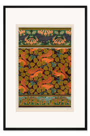 Gerahmter Kunstdruck Tapetendesigns und Bordüren: Mauersegler, Eichhörnchen, Vögel