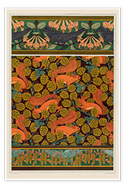 Plakat  Designs for wallpaper: Swifts, Squirrels, Birds - Maurice Pillard Verneuil