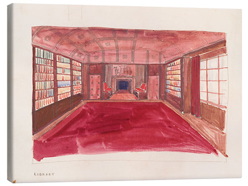 Obraz na płótnie Study for library in Theodore Weicker apartment, 1926