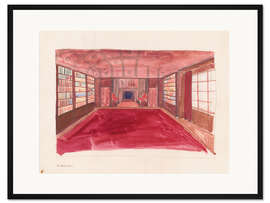 Gerahmter Kunstdruck Study for library in Theodore Weicker apartment, 1926