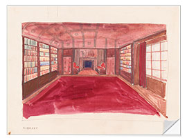 Selvklæbende plakat Study for library in Theodore Weicker apartment, 1926