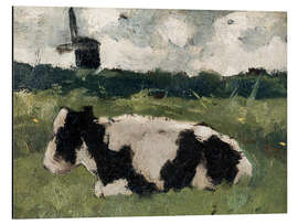 Cuadro de aluminio Resting Cow with a Mill