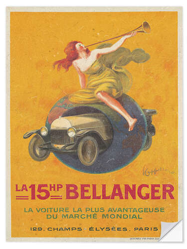 Selvklæbende plakat La 15hp Bellanger