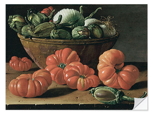 Naklejka na ścianę Still life with Tomatoes, a bowl of Aubergines & Onions