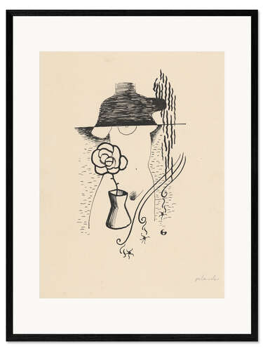 Ingelijste kunstdruk Woman & Flower