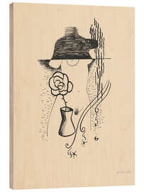 Tableau en bois Woman &amp; Flower