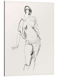 Tableau en aluminium Standing Female Nude