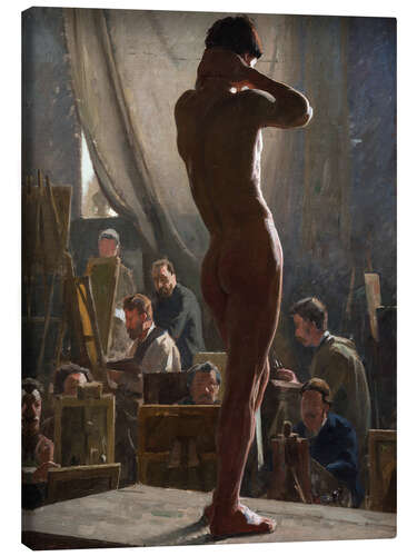 Lærredsbillede Male Nude in the Studio of Bonnat