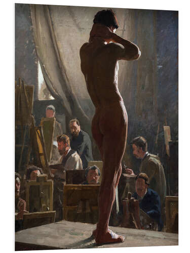 Foam board print Male Nude in the Studio of Bonnat