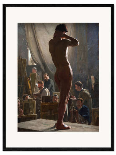 Gerahmter Kunstdruck Männlicher Akt im Atelier von Bonnat