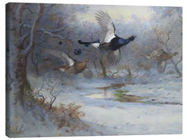 Canvas print Blackcock And Grouse in Flight