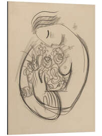 Magnettafel Mädchen mit Blumen im Arm