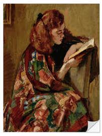 Muursticker Girl Reading