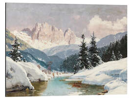 Aluminium print A Sunny Winter Day with a View of the Dolomites