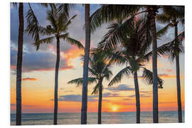 Foam board print Tropical Island Sunset