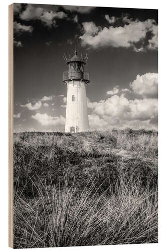 Wood print List West lighthouse on Sylt