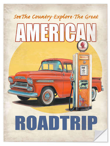 Selvklebende plakat American Roadtrip