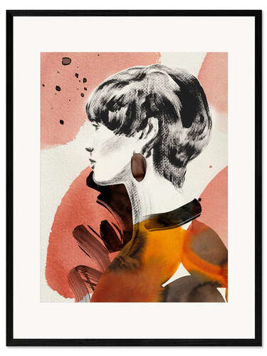 Plakat artystyczny premium w ramie Woman with short hair