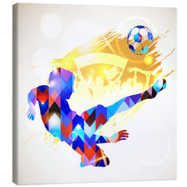 Canvas print  Soccer Player, blue-golden - TAlex