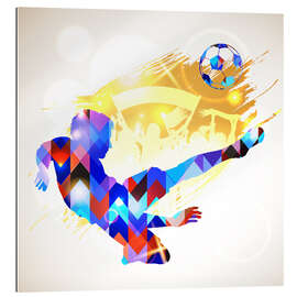 Gallery print Soccer Player, blue-golden