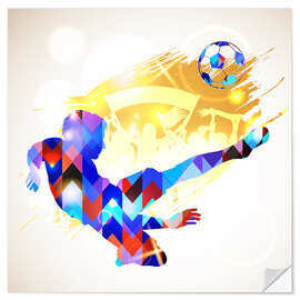 Sticker mural Soccer Player, blue-golden