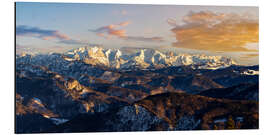 Alumiinitaulu Bavarian Alps in Chiemgau with a view of Watzmann