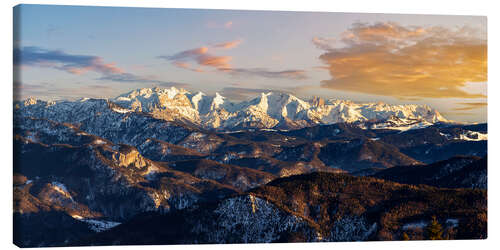 Canvas print Bavarian Alps in Chiemgau with a view of Watzmann