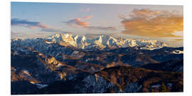 Tableau en PVC Bavarian Alps in Chiemgau with a view of Watzmann