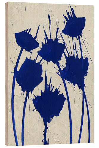 Tableau en bois Blue flowers