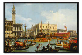 Gerahmter Kunstdruck Rückkehr des Bucentaurus zur Anlegestelle am Palazzo Ducale