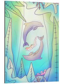 Magnettafel Das Mädchen und die Delfine