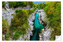 Selvklebende plakat The Napoleon Bridge near Kobarid in Slovenia