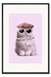 Gerahmter Kunstdruck Mode-Katze