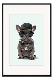 Gerahmter Kunstdruck Mode-Hund