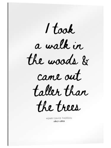 Cuadro de plexi-alu I took a walk in the woods - Thoreau quote