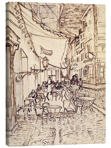 Canvas print Study Sketch for Café Terrace at Night