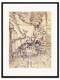 Gerahmter Kunstdruck Studie für Caféterrasse am Abend