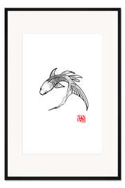 Gerahmter Kunstdruck Karpfen Koi