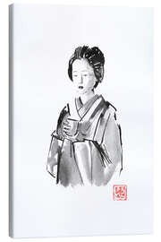 Canvas print Geisha drinking - Péchane
